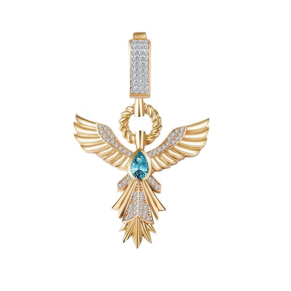 Zümrüt Taşlı Anka Kuşu Charm