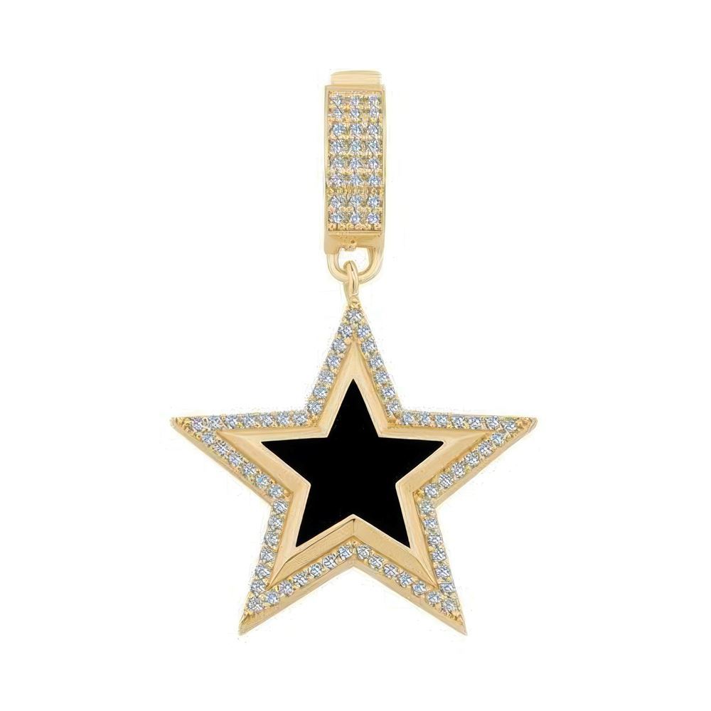 Taşlı Siyah Yıldız Kolye Ucu Charm