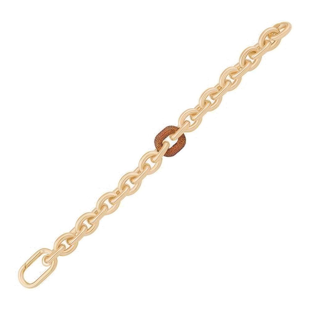 Turuncu Halka Zincir Altın Bileklik 18cm
