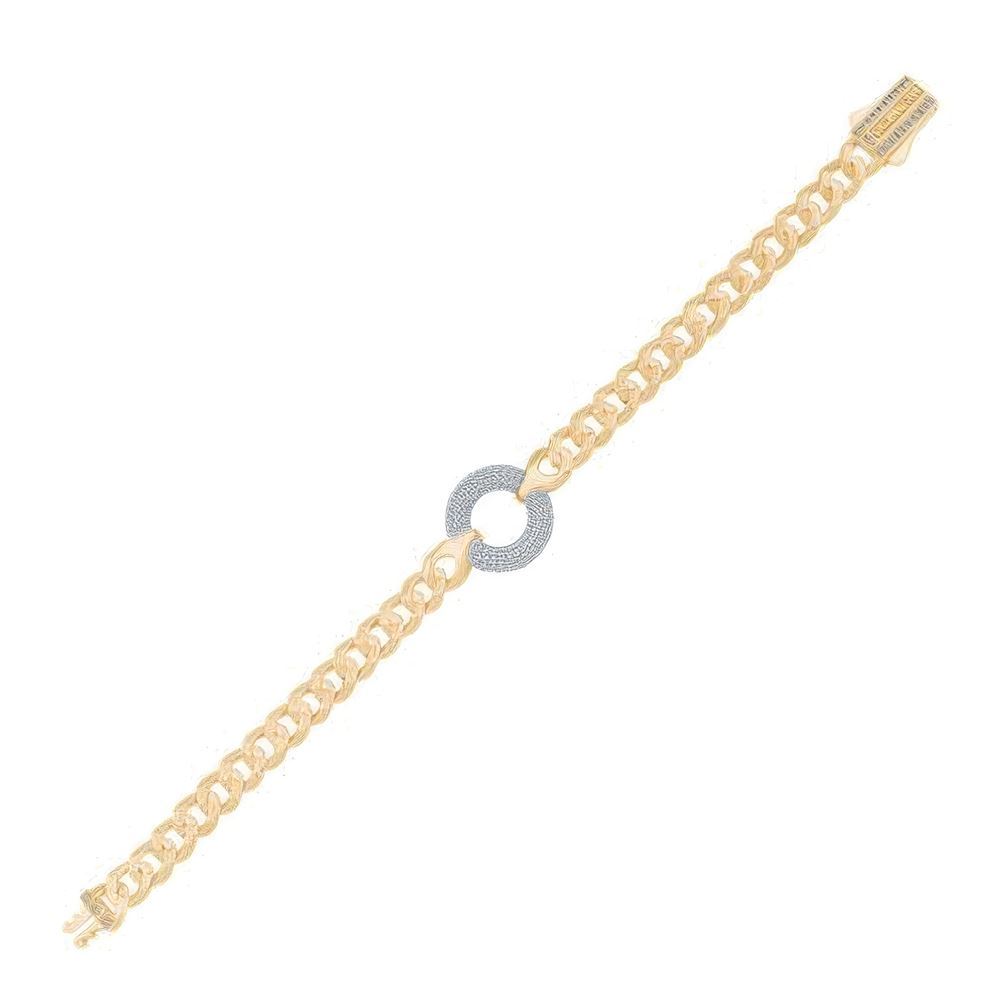 Halka Taşlı Gurmet Altın Bileklik 18Cm