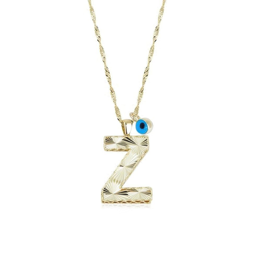 Altın Z Harf Kolye 55Cm Zincir