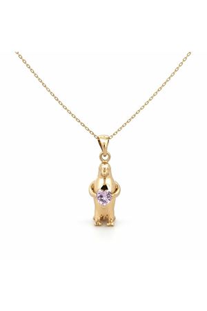 Kalp Taşlı Penguen Altın Kolye(2*0.5Cm)