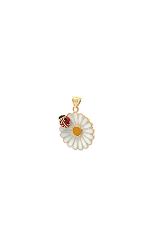 Papatya Uğur Böceği Kolye Ucu(1,7*2,3 Cm)