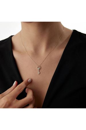 Kalpli Firüze Taşlı Anahtar Kolye