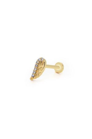 Yaprak Tasarım Taşlı Piercing