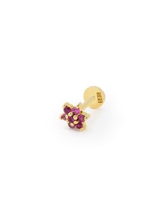 Mor Taşlı Papatya Piercing