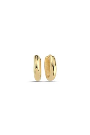 Orta Boy Sade Oval Halka Küpe (1,5x1,5 cm 2 mm)