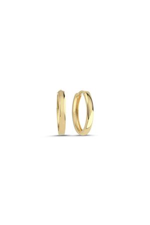 Orta Boy Sade Oval Halka Küpe (1,8x1,8 cm 2 mm)