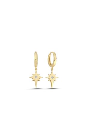 Yıldız Taşlı Sallantı Küpe (3,00*1,10 Mm 0,30 Mm)