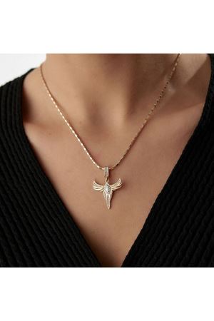 Anka Kuşu Taşlı Charm Kolye Ucu