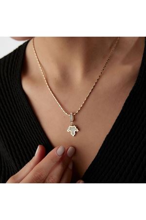 Yaprak Taşlı Charm Kolye Ucu