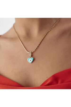 Kalp Göz Turkuaz Mineli Charm