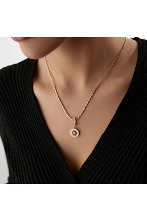 Mini Boy Pusula Taşlı Charm Kolye Ucu