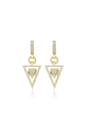 Taşlı Kalemli Üçgen Küpe