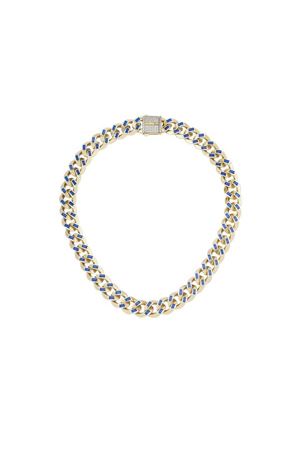 Safir Taşlı Gurmet Zincir 45 Cm