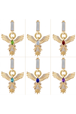 Zümrüt Taşlı Anka Kuşu Charm