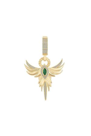 Anka Kuşu Zümrüt Taşlı Charm