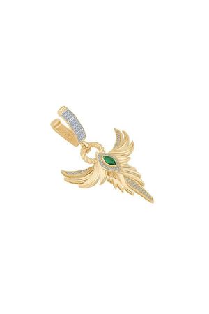 Anka Kuşu Zümrüt Taşlı Charm