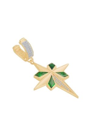 Yeşil Taşlı Kuzey Yıldızı Charm