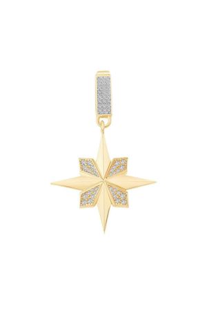 Beyaz Taşlı Rüzgar Gülü Charm