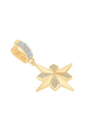 Beyaz Taşlı Rüzgar Gülü Charm