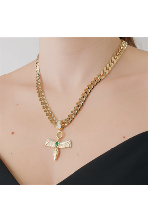 Yeşil Taşlı Anka Kuşu Charm