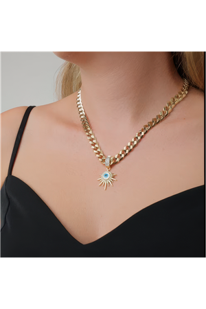 Nazar Boncuklu Taşlı Charm