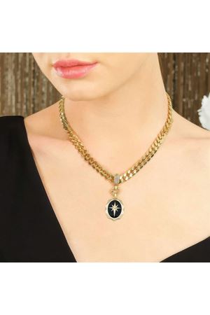 Siyah Mineli Kuzey Yıldızı Kolye Ucu Charm