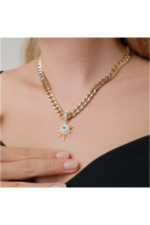 Nazar Boncuklu Taşlı Charm