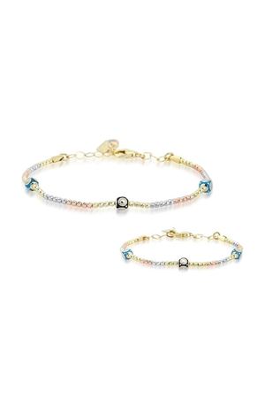Anne Çocuk İkili Set Altın Bileklik Anne 19Cm Çocuk 14Cm