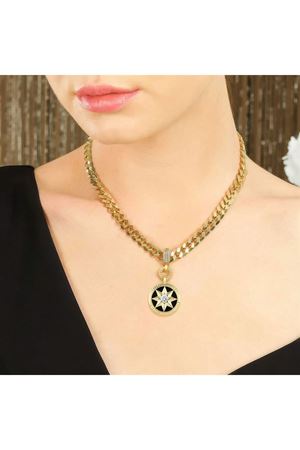 Siyah Taşlı Yıldız Kolye Ucu Charm
