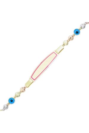 Pembe Mineli Çocuk Künyesi 15Cm Bileklik