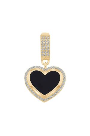 Siyah Mine Kalp Kolye Ucu Charm