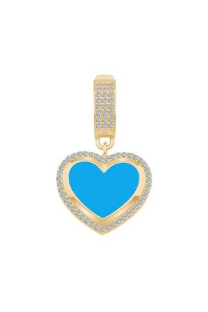 Siyah Mine Kalp Kolye Ucu Charm