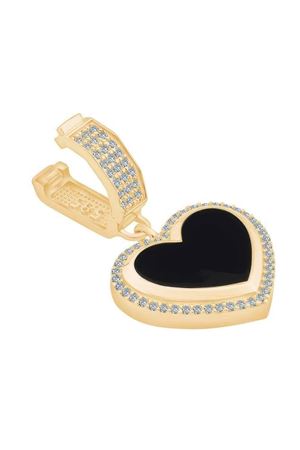 Siyah Mine Kalp Kolye Ucu Charm