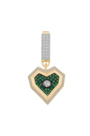 Renkli Taşlı Kalp 9Mm Bileklik Charm