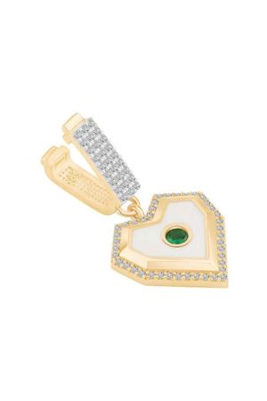 Beyaz Mineli Kalp 9Mm Bileklik Charm