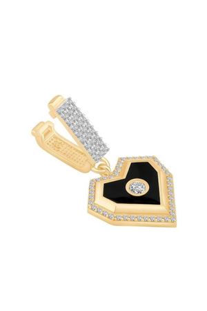 Siyah Mineli Kalp 9Mm Bileklik Charm