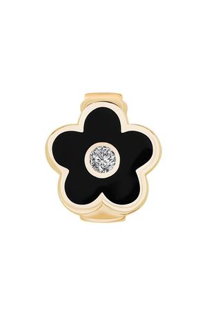 Siyah Çiçek 9Mm Bileklik Charm