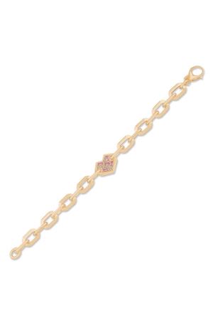 İtalyan Tasarım Pembe Taşlı Kalp Bileklik 18CM