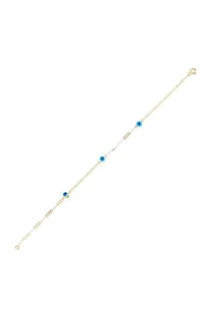 Göz Boncuklu 14 Ayar Altın Bileklik 18CM