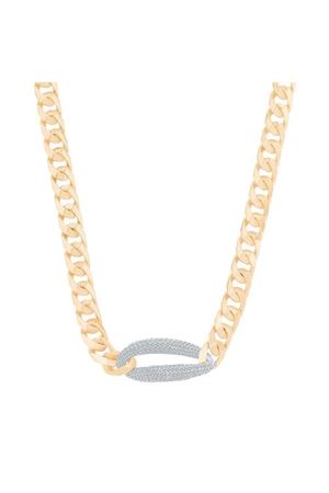 Oval Taşlı Tasarım Gurmet Zincir 45Cm-9Mm