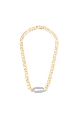 Oval Taşlı Tasarım Gurmet Zincir 45Cm-9Mm