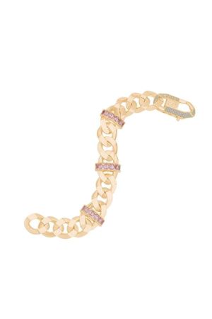 Pembe Taşlı Gurmet Altın Bileklik 18Cm-13Mm
