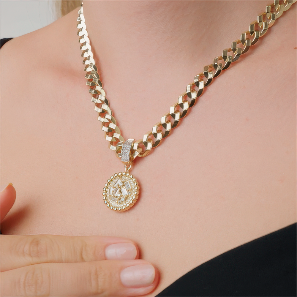 Baget Taşlı Yuvarlak Charm
