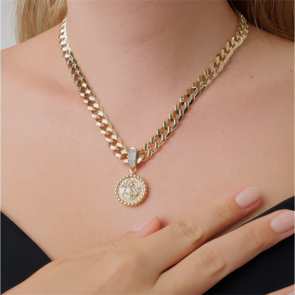 Baget Taşlı Yuvarlak Charm