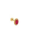 Kırmızı Mineli Oval Piercing