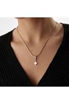 Yonca Beyaz Mineli Charm Kolye