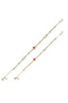Anne Çocuk Mineli İkili Set Altın Bileklik Anne 19Cm Çocuk 14Cm