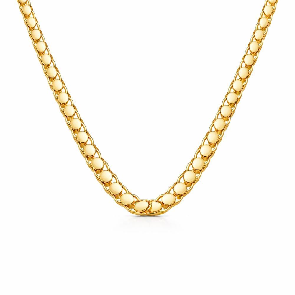22 Ayar Pullu Altın Zincir 55 cm Parlak Seri